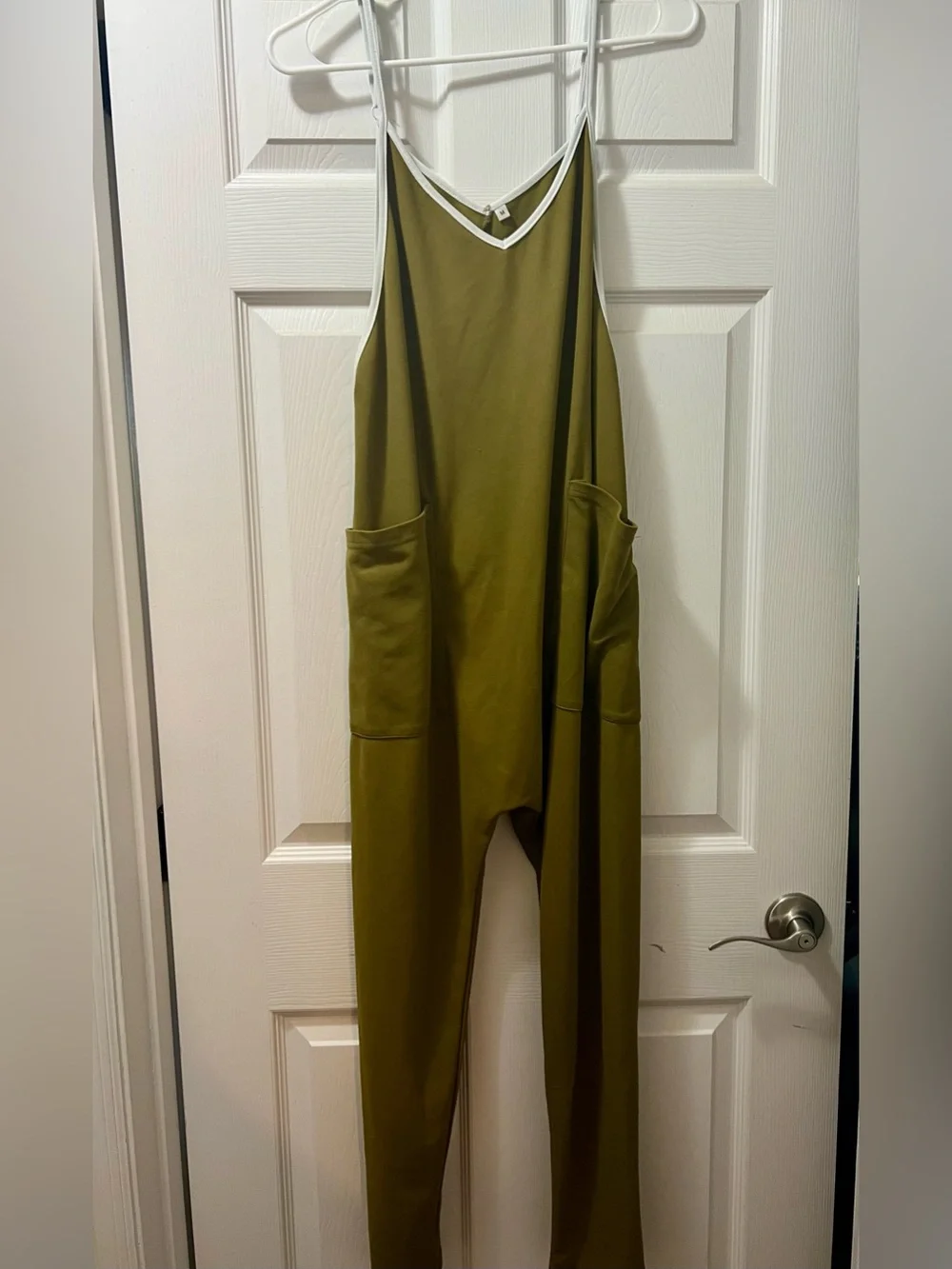 Olive Green Women's Jumpsuit with Front Pockets